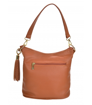 Hnědá crossbody kabelka s třásněm 20M006browntassel GROSSO