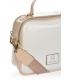 White-beige lacquered handbag with handle Grosso JCS0013whitebeige